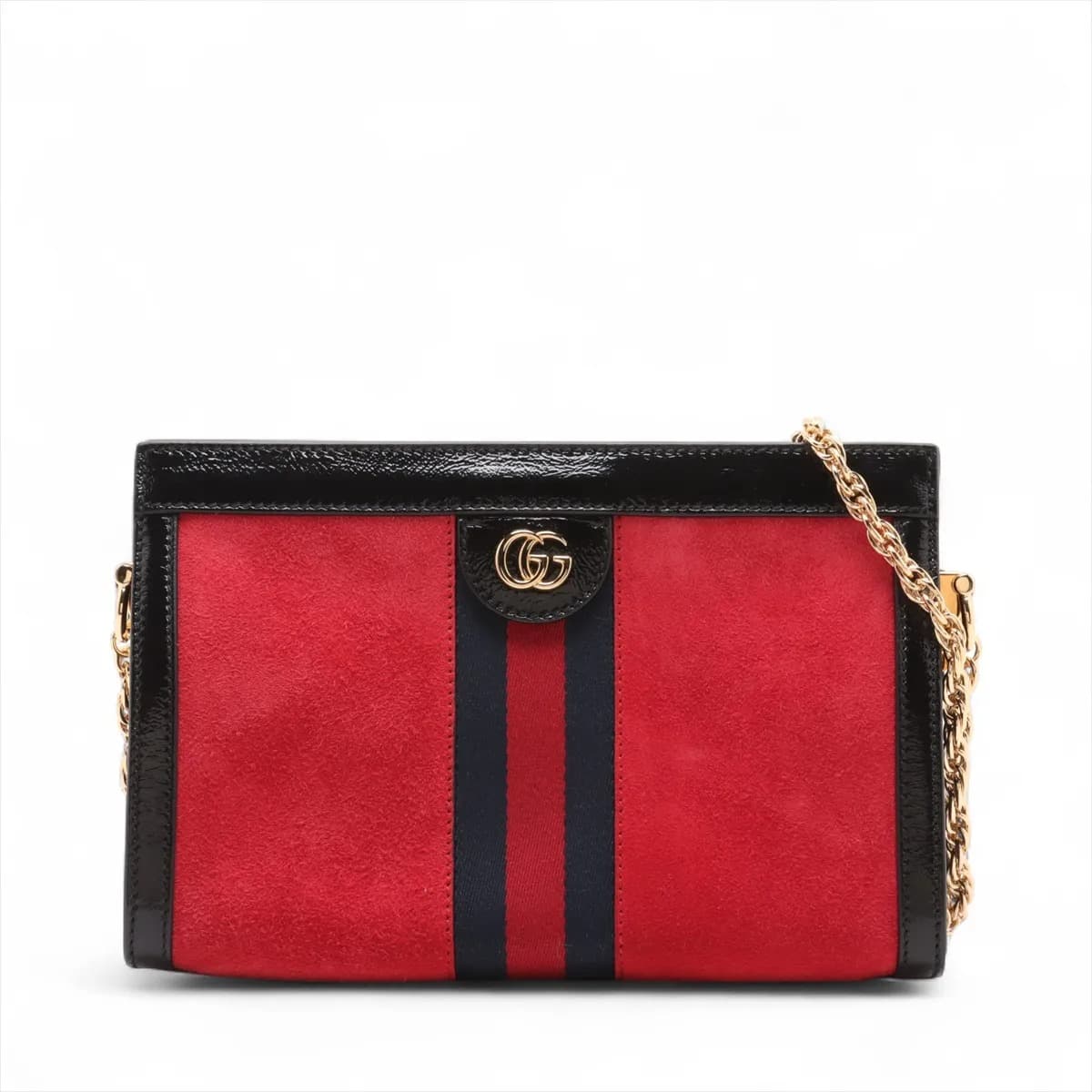 Gucci Gucci Ophidia leather x suede Chain Shoulder Bag red x black 503877