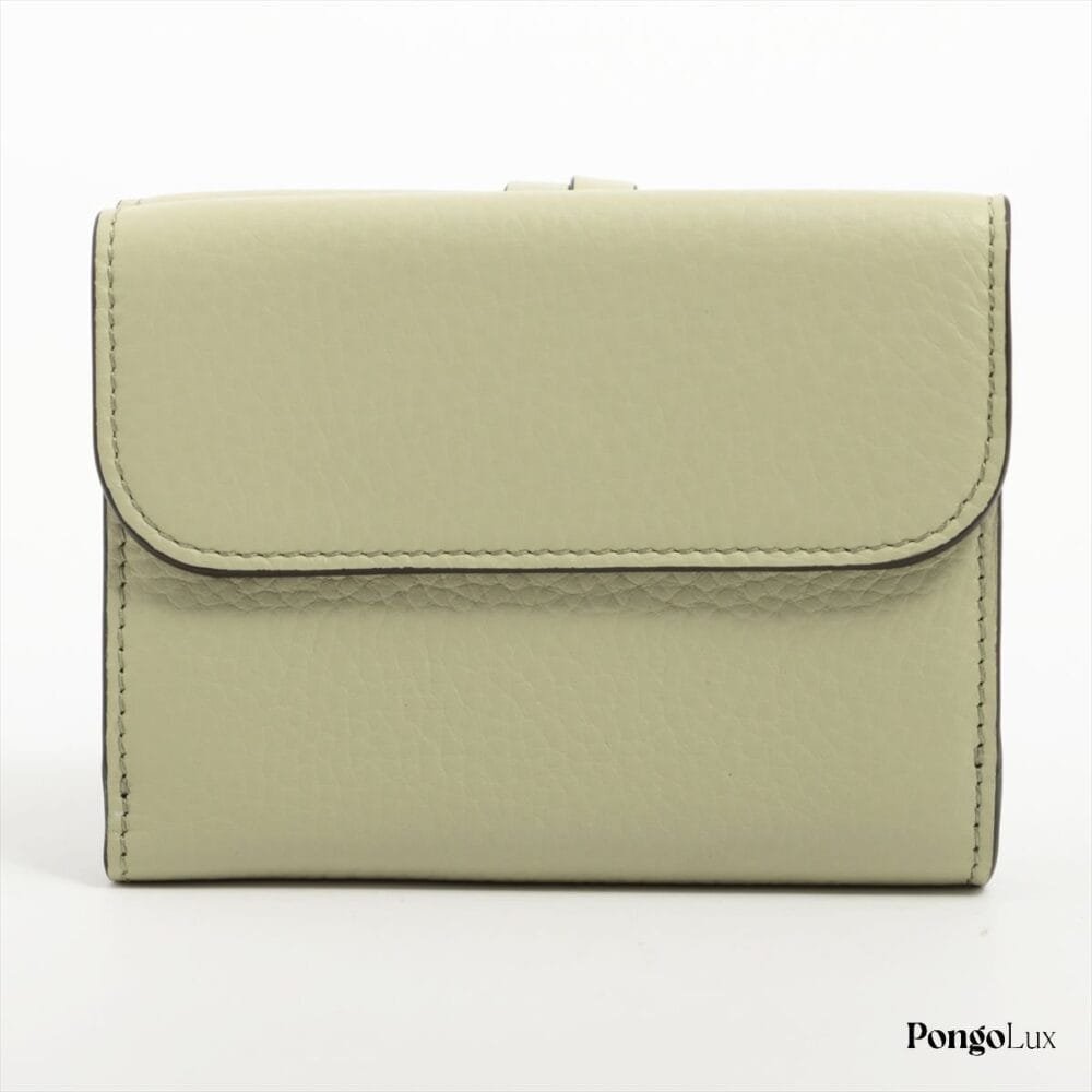 Chloe Leather Compact Wallet With Tags Green - Image 3