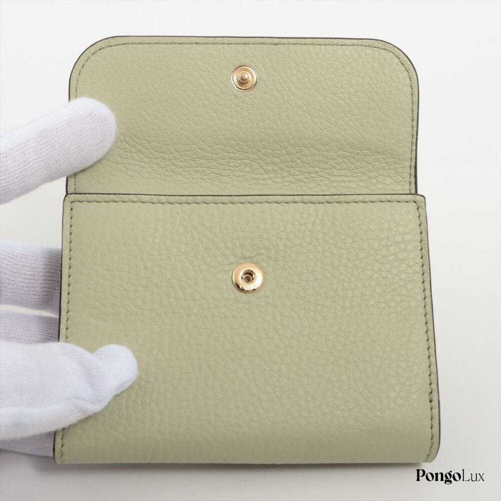 Chloe Leather Compact Wallet With Tags Green - Image 6