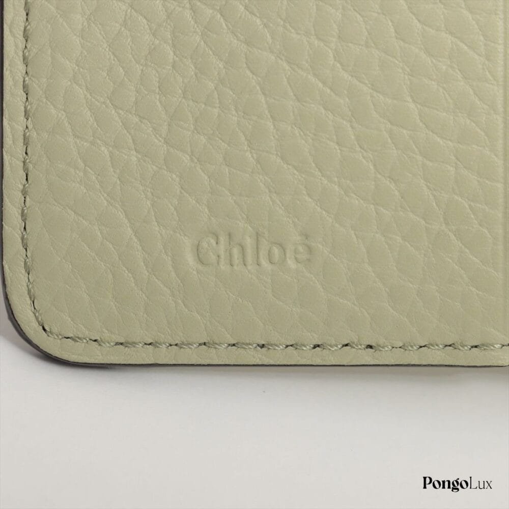 Chloe Leather Compact Wallet With Tags Green - Image 9