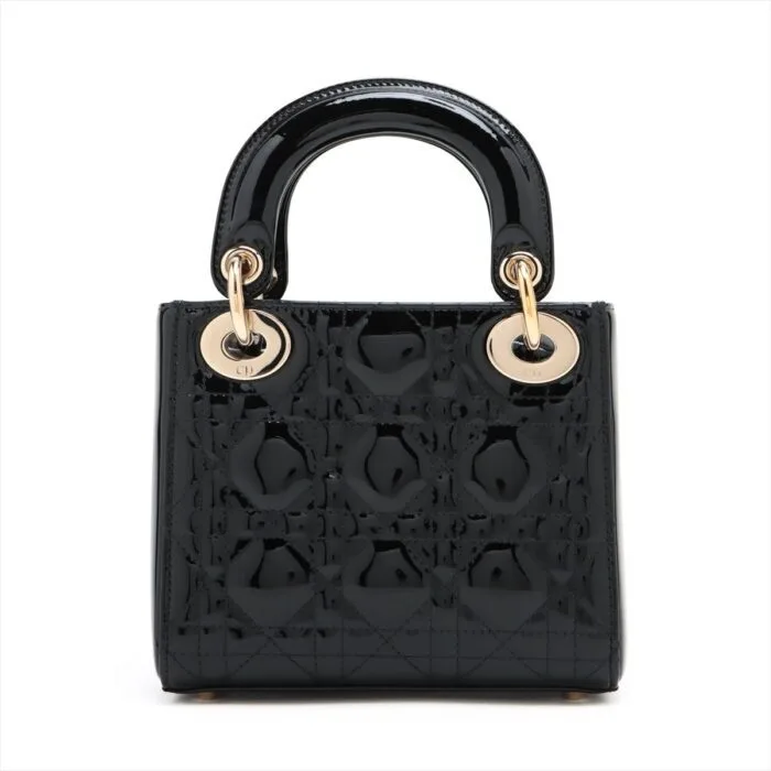 Christian Dior Lady Dior Chain Bag Cannage Quilt Patent Mini