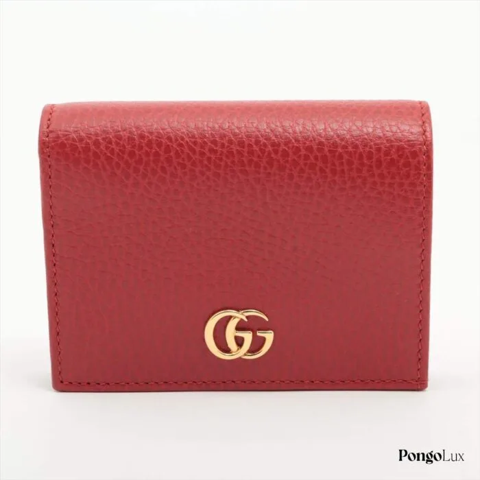 Gucci GG Marmont 456126 Leather Wallet Red