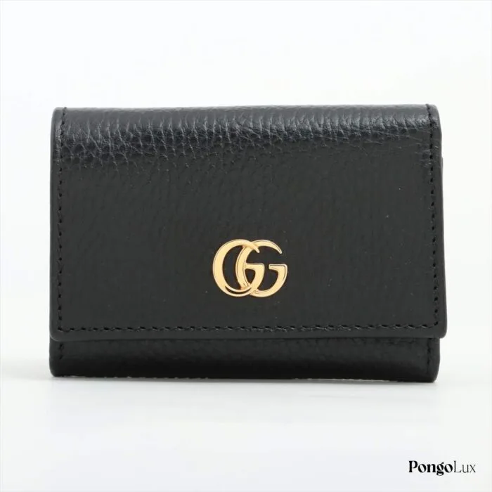Gucci GG Marmont 644407 Leather Compact Wallet Black