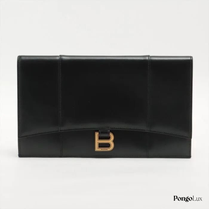 Balenciaga Leather Clutch Bag Black