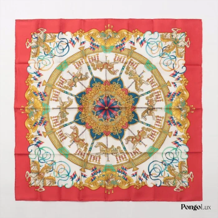 Hermès Carré 90 Lunapark Amusement park Scarf Silk