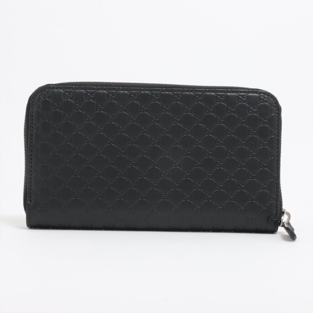 Gucci Micro Guccissima Leather Round-Zip-Wallet Black - Image 8