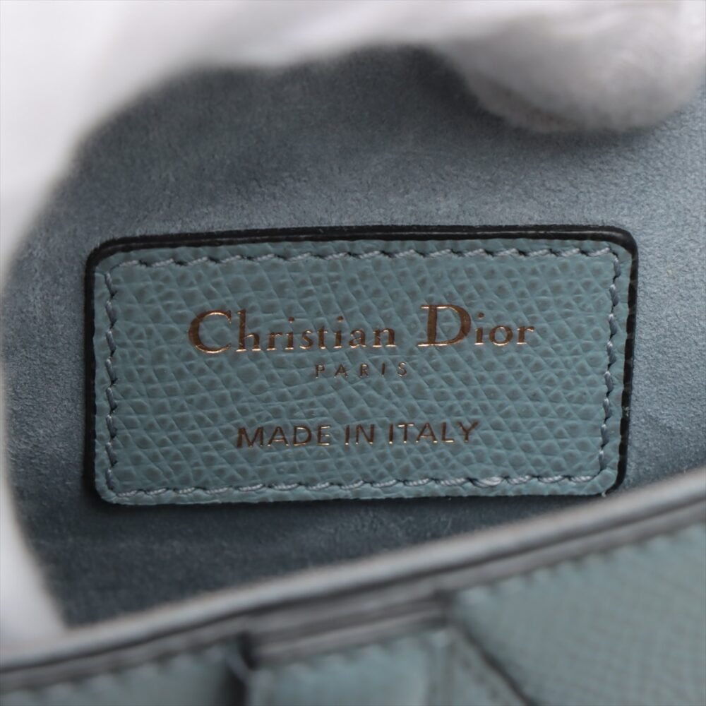 Christian Dior Grained Calfskin Saddle Bag Cloud Blue - Image 9