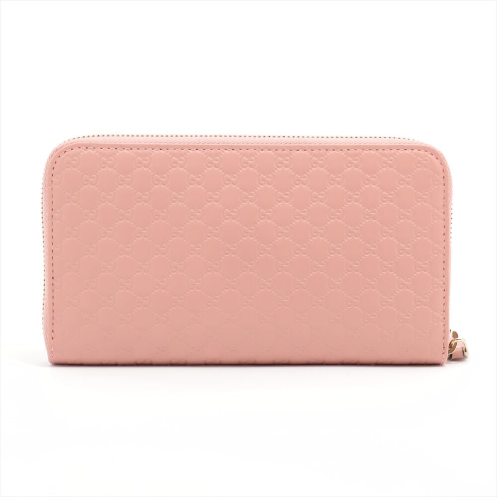 Gucci Micro Guccissima Leather Round-Zip-Wallet Pink - Image 8