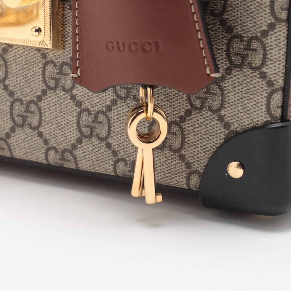 Gucci Padlock Small GG Supreme Bamboo Top Handle Shoulder Bag - Image 13