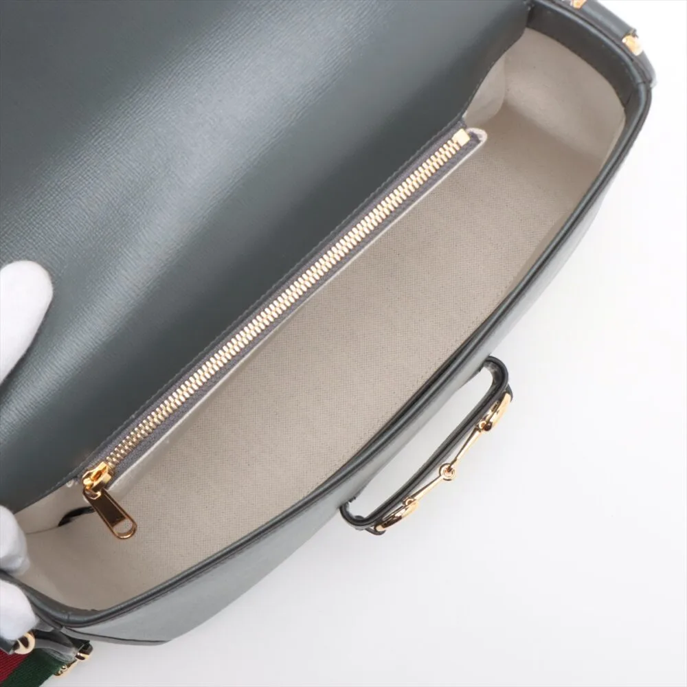 Gucci Large Horsebit 1955 Shoulder Bag Grey - Image 5