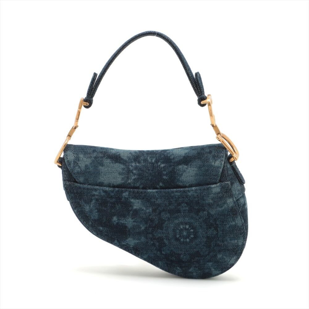 Christian Dior Saddle Bag Blue Fleurs Mystiques Denim - Image 3