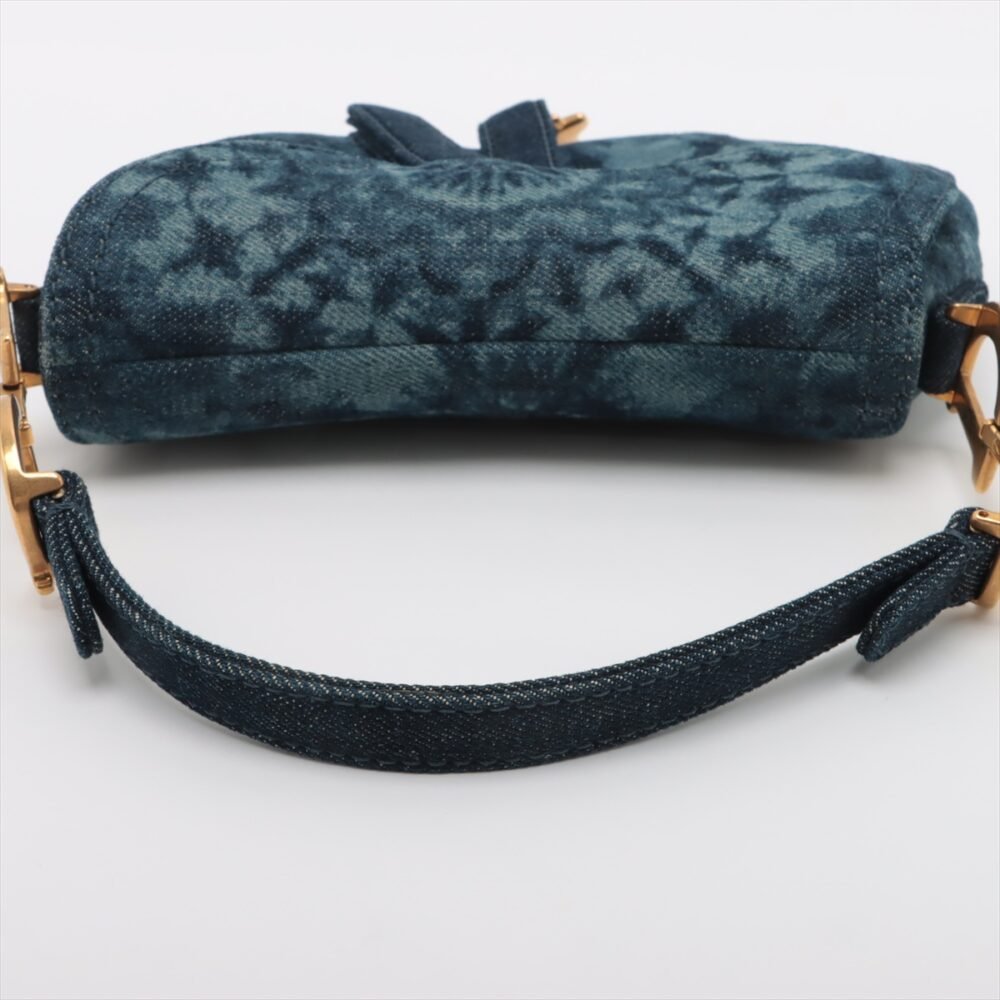 Christian Dior Saddle Bag Blue Fleurs Mystiques Denim - Image 2