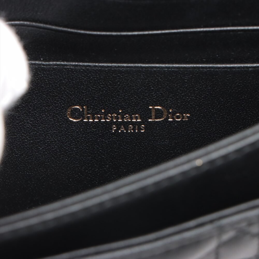 Christian Dior Lambskin Lady Dior Top Handle Clutch Black - Image 10