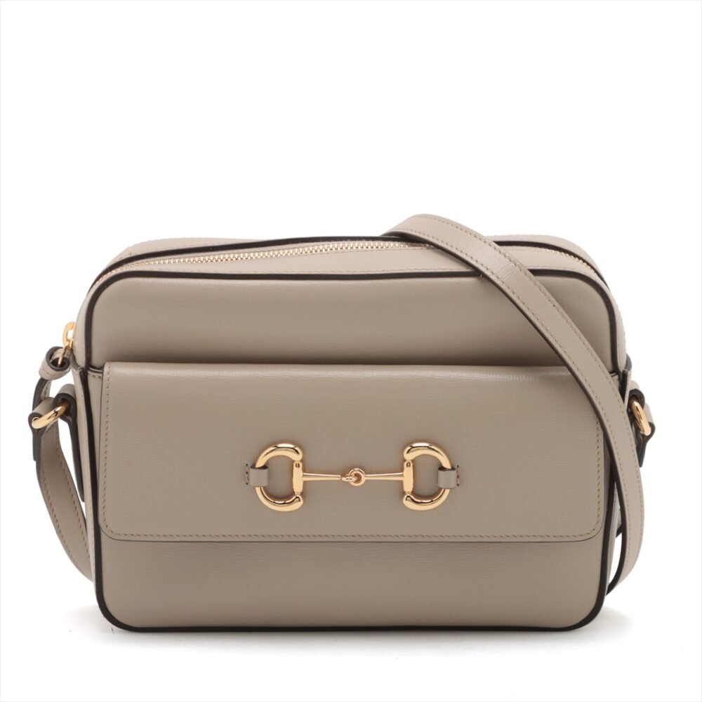 Gucci Horsebit Leather Shoulder bag Beige 645454