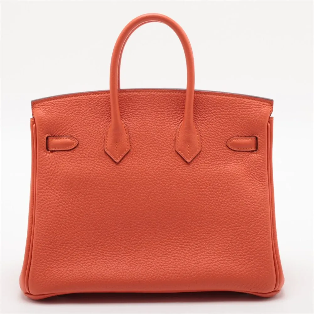 Hermes Birkin 25 Togo Orange Poppy Silver Metal - Image 2