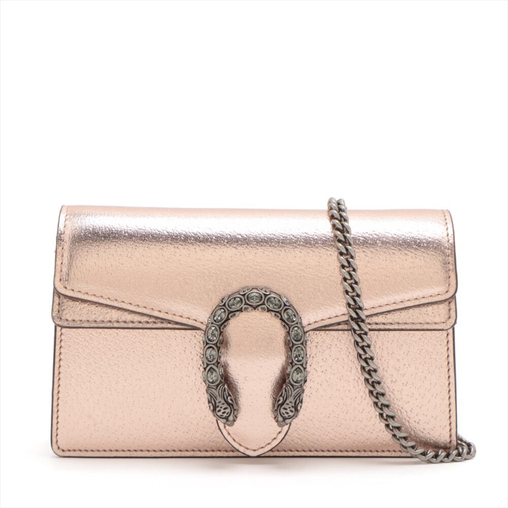 Gucci Dionysus Leather Chain Shoulder Bag Pink Gold 476432