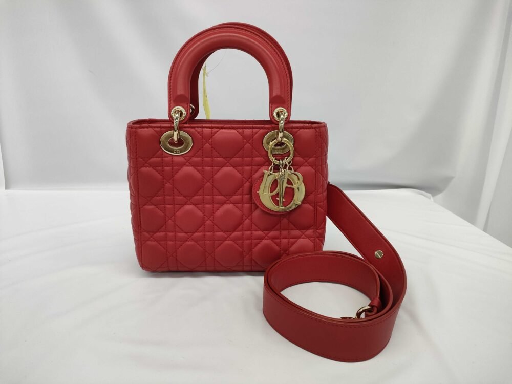 Christian Dior Small Cannage Lady Dior Red