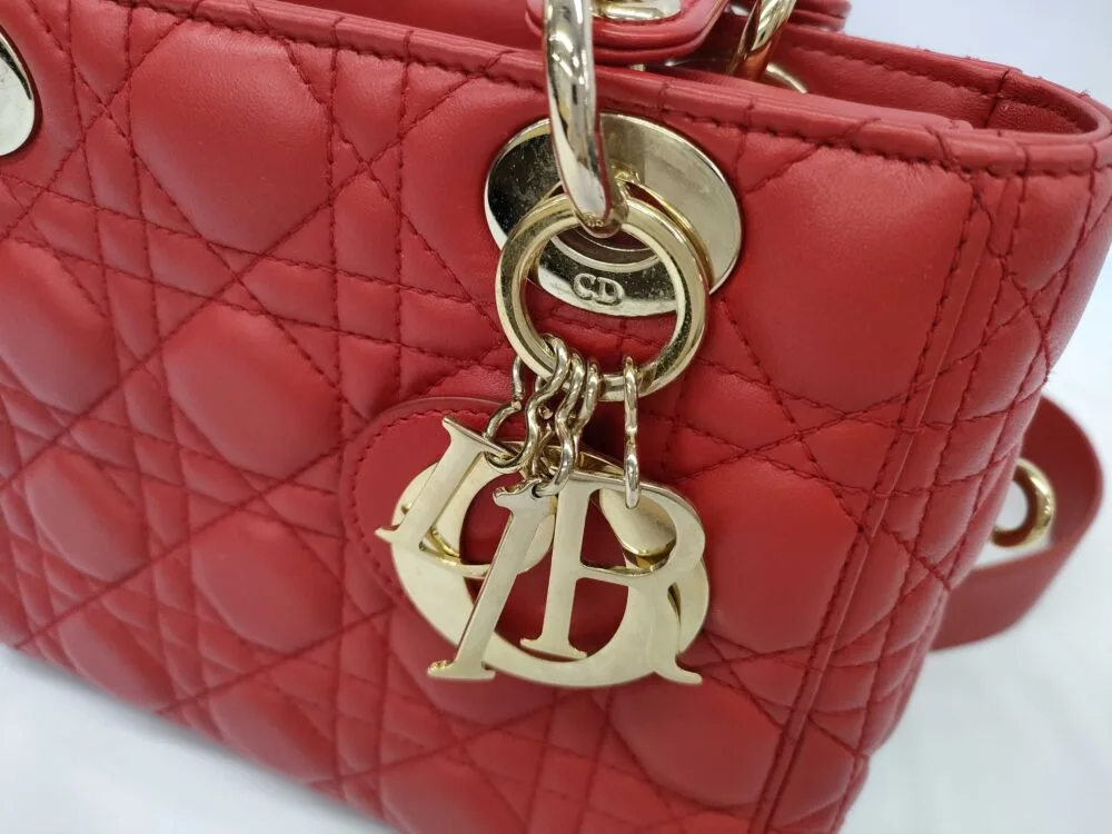 Christian Dior Small Cannage Lady Dior Red - Image 4