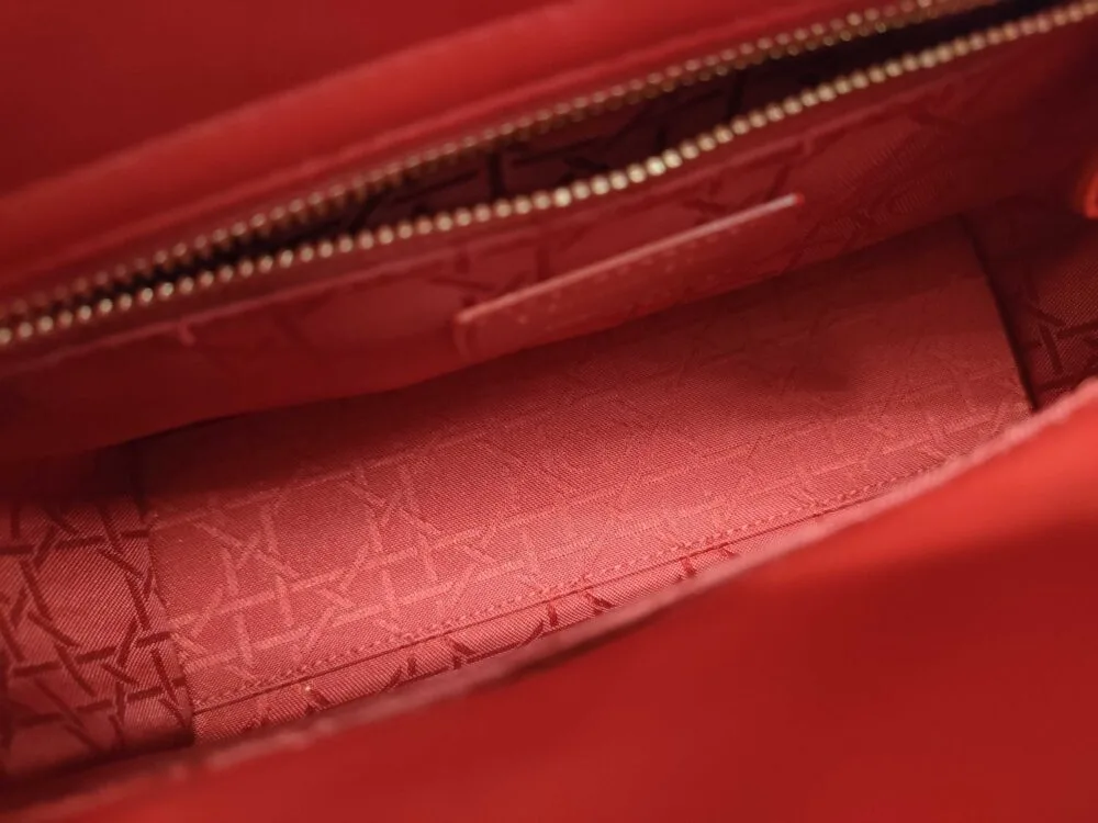 Christian Dior Small Cannage Lady Dior Red - Image 5