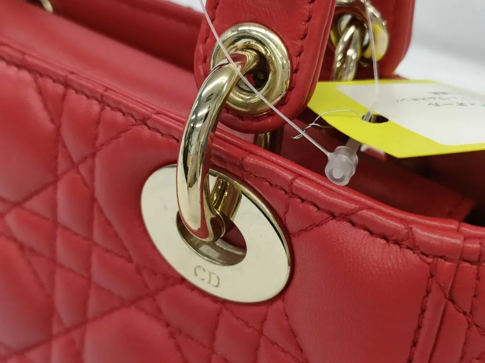 Christian Dior Small Cannage Lady Dior Red - Image 6