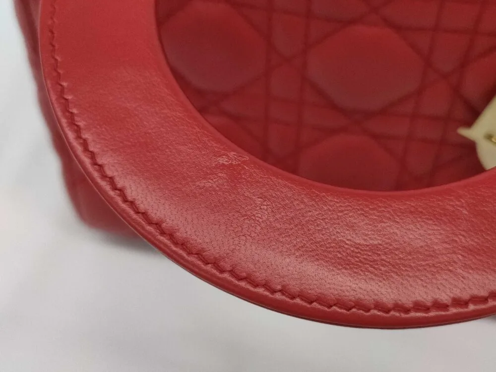 Christian Dior Small Cannage Lady Dior Red - Image 7