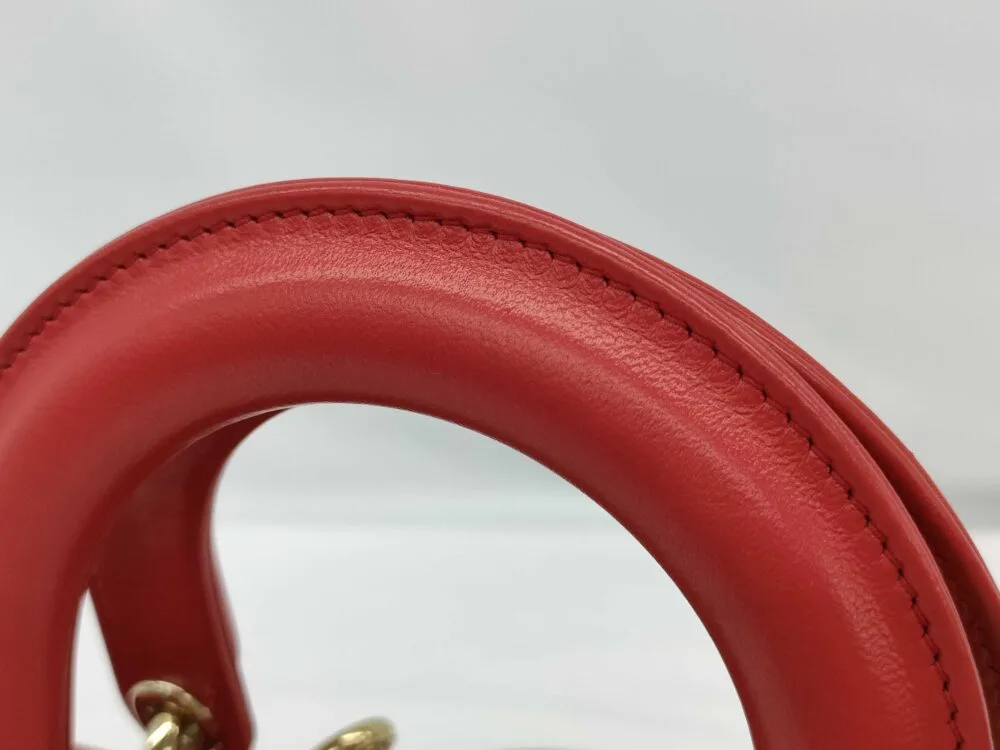 Christian Dior Small Cannage Lady Dior Red - Image 9