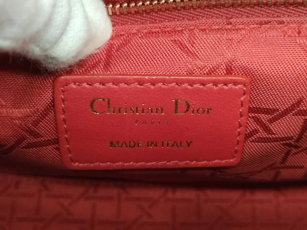 Christian Dior Small Cannage Lady Dior Red - Image 10