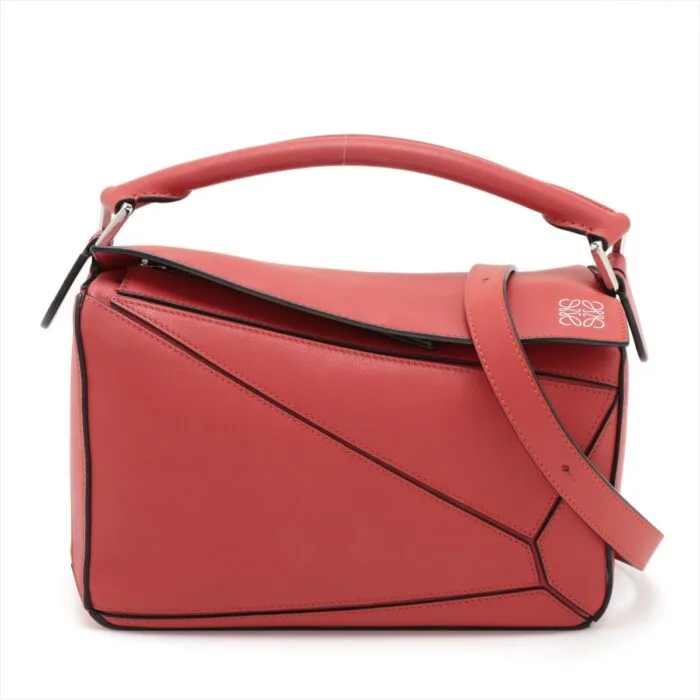 Loewe Puzzle Bag Small Leather 2 Way Shoulder Bag Red