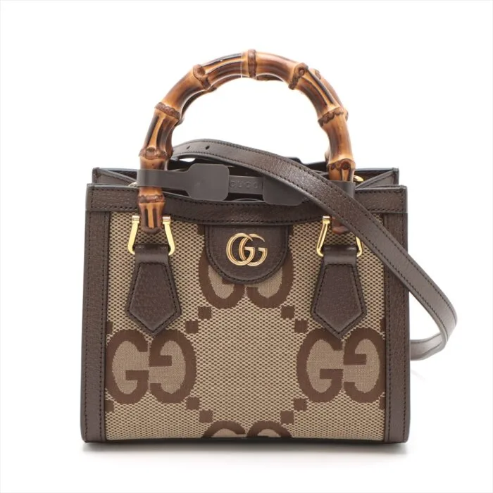 Gucci Jumbo GG Diana Canvas & Leather Beige 655661