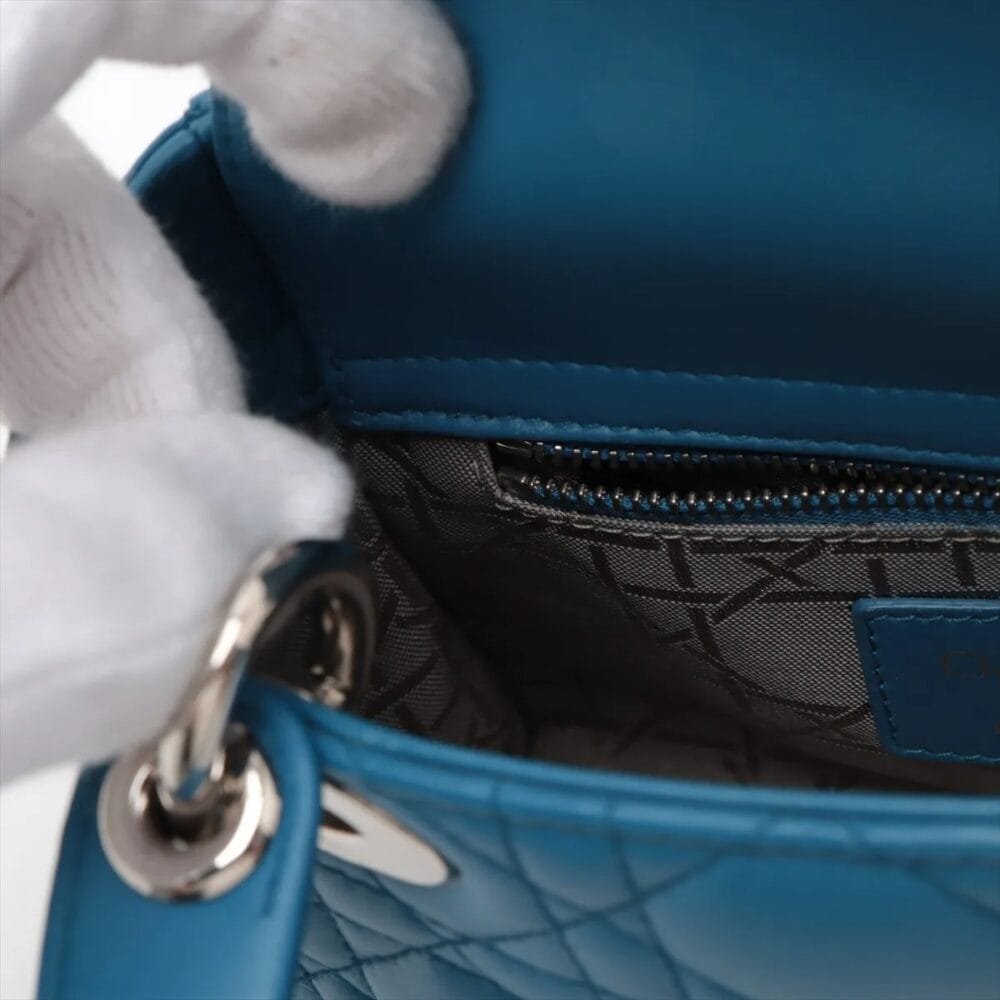 Christian Dior Cannage Lady Dior Mini Blue - Image 8