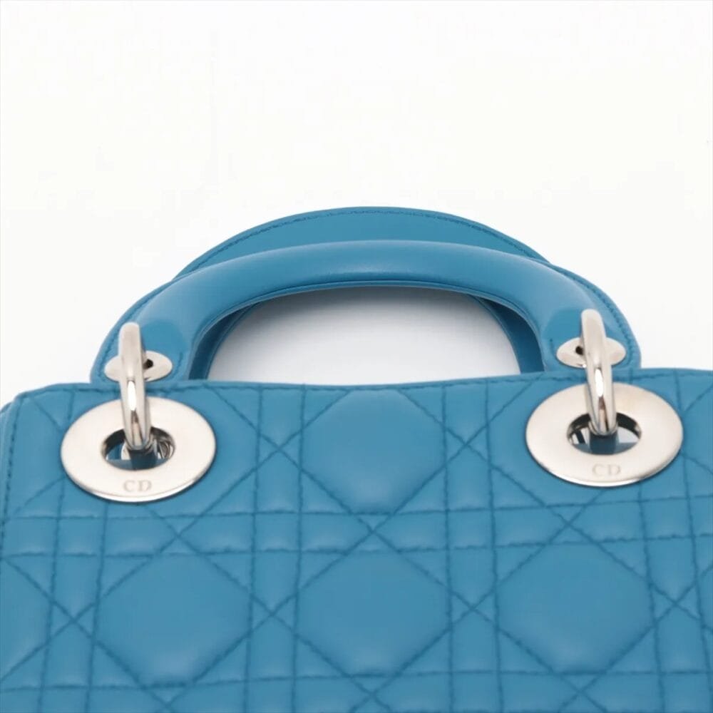 Christian Dior Cannage Lady Dior Mini Blue - Image 6