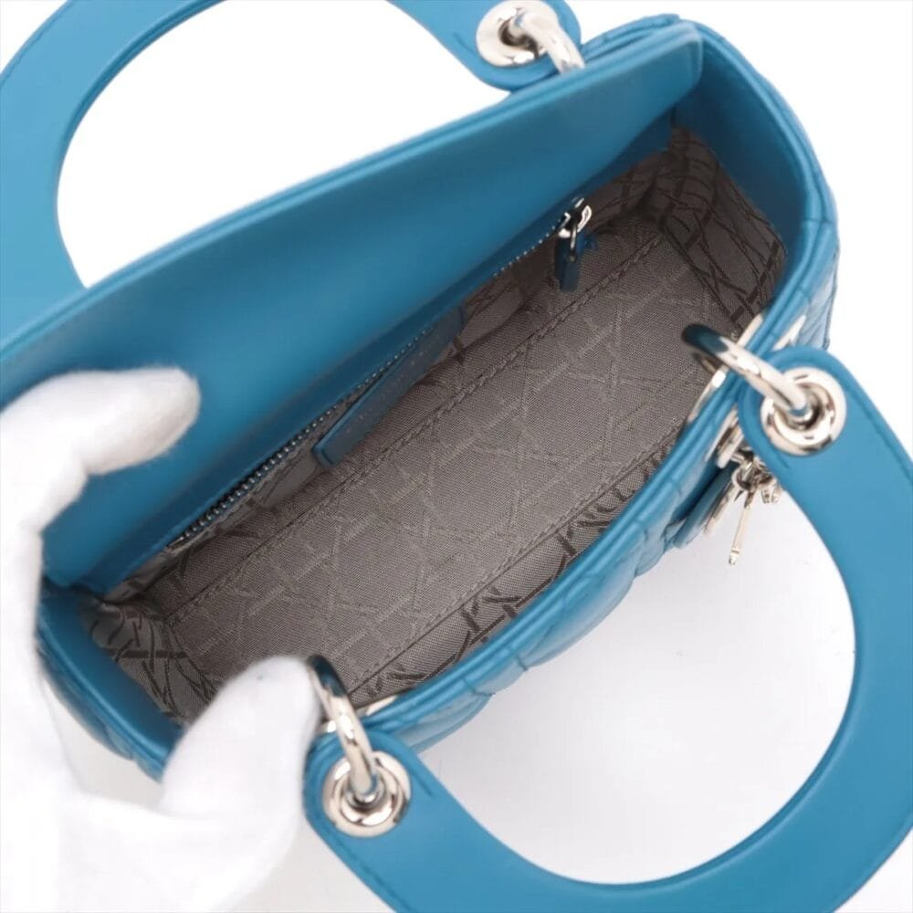 Christian Dior Cannage Lady Dior Mini Blue - Image 11