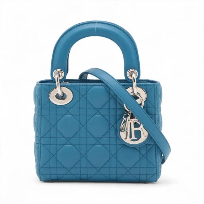 Christian Dior Cannage Lady Dior Mini Blue